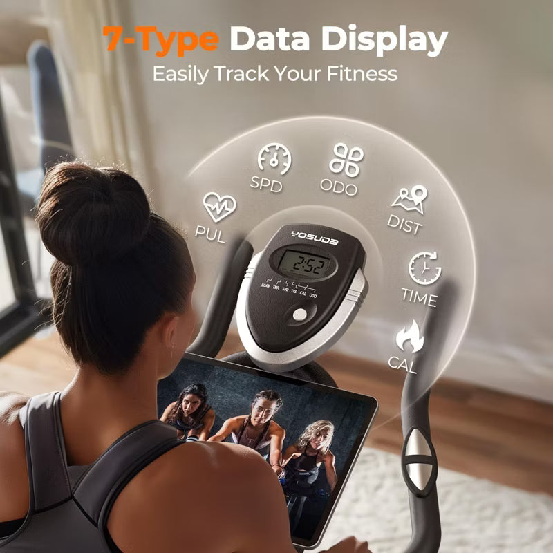 YOSUDA Exercise Bike, Quiet Indoor Cycling Bike with App, Tablet Holder and Fitness Courses for Home Weight Loss, 300 lbs Capacity