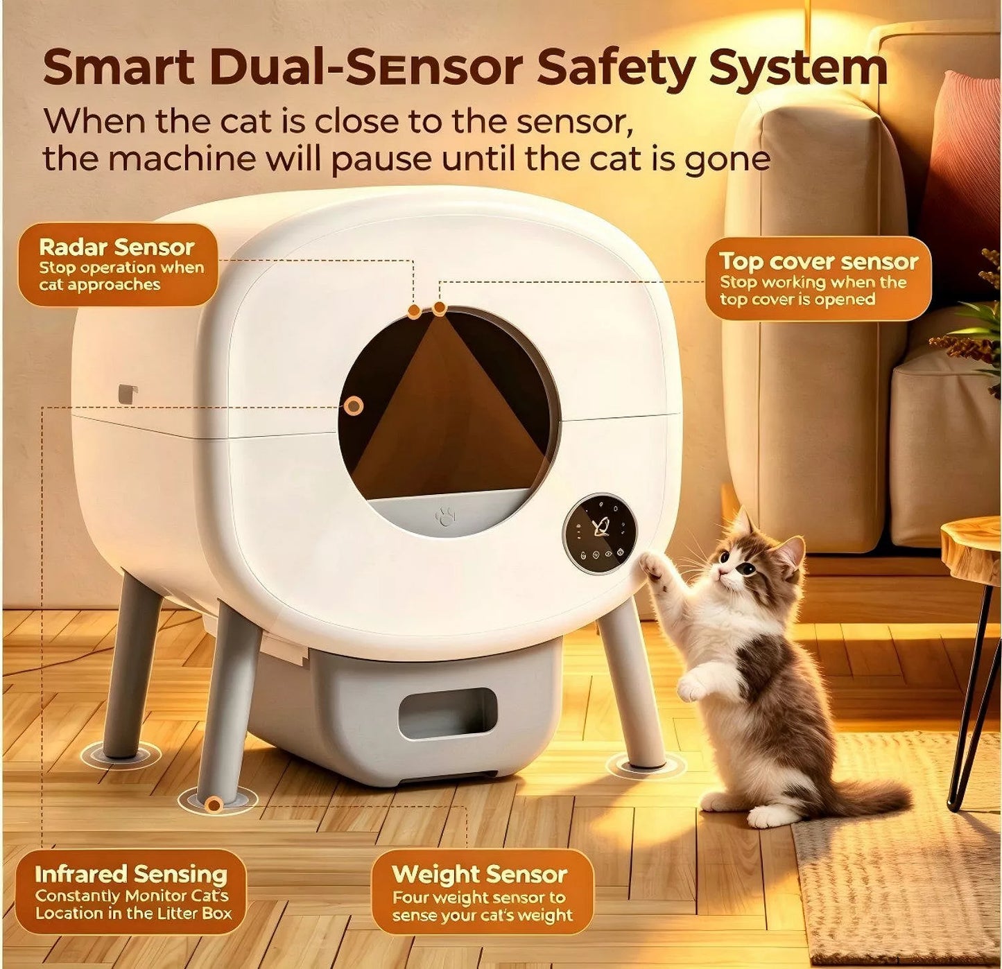 Self Cleaning Cat Litter Box Automatic Cat Litter Box Smart Cat Litter Box Smart App Control