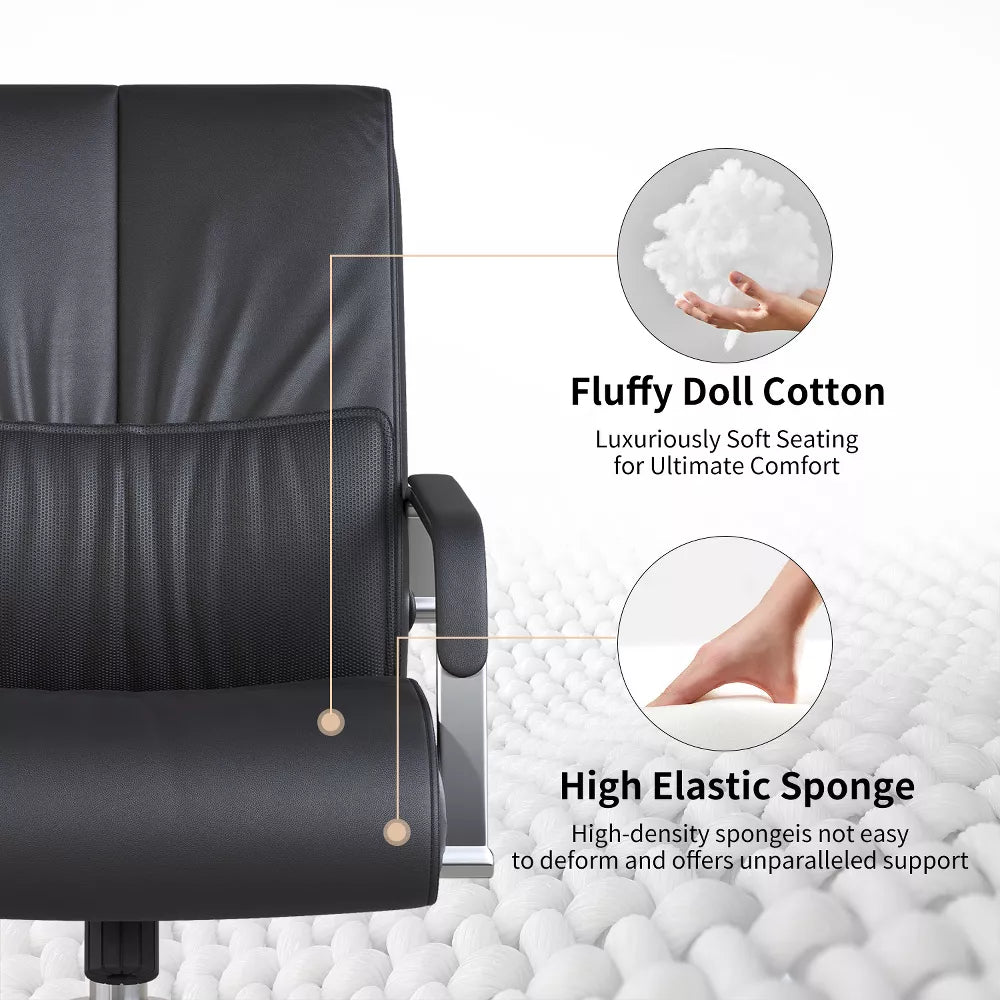 Lumbar Support Faux Leather Ergonomic Executive Office Chair - Tree City