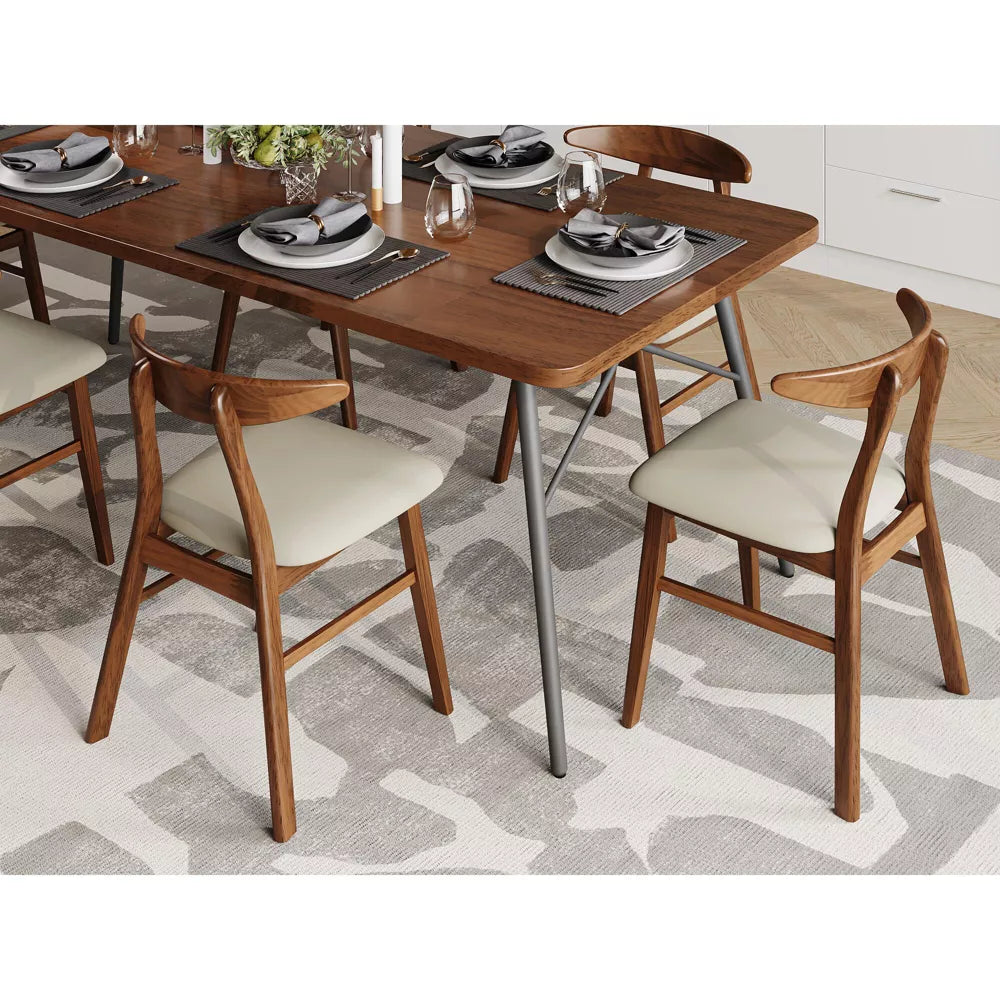 Tree City -Mid-Century Modern Dining Chair with Walnut Wood Frame and Cushioned Seat