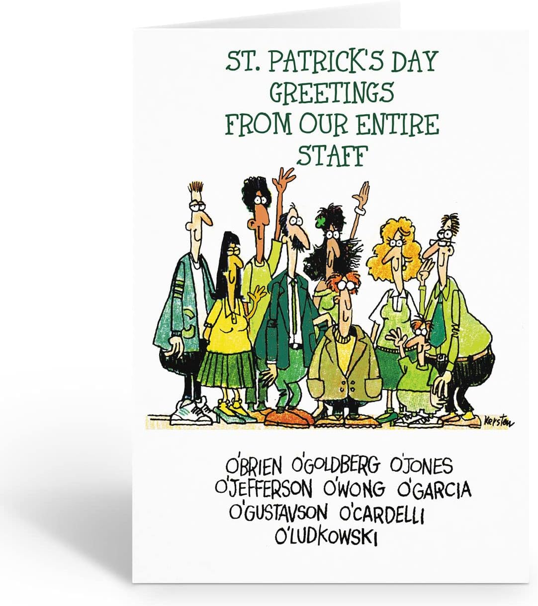 Stonehouse Collection Office Staff St. Patricks Day Greeting Card, Funny St. Patrick's Day Card, Humorous Saint Patty Card, Single Card - Made in the USA