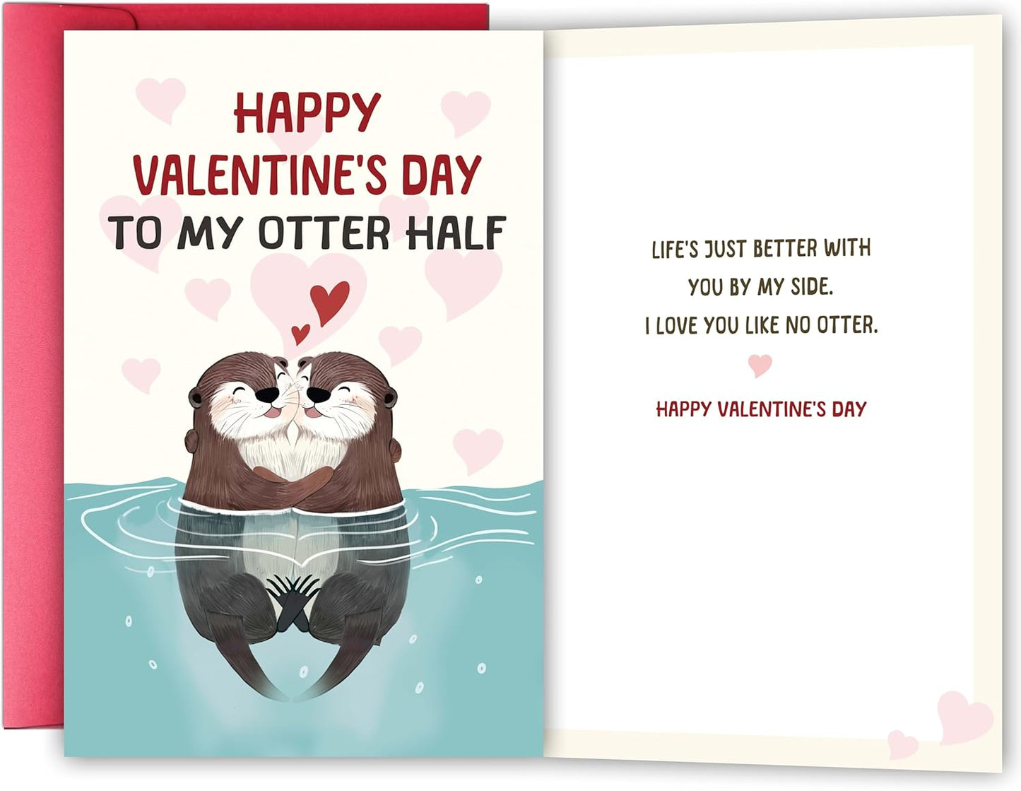 Cute Otter Valentine¡¯s Day Card for Him Her, Romantic Valentine's Day Gifts for Couple Spouse Partner Boyfriend Girlfriend