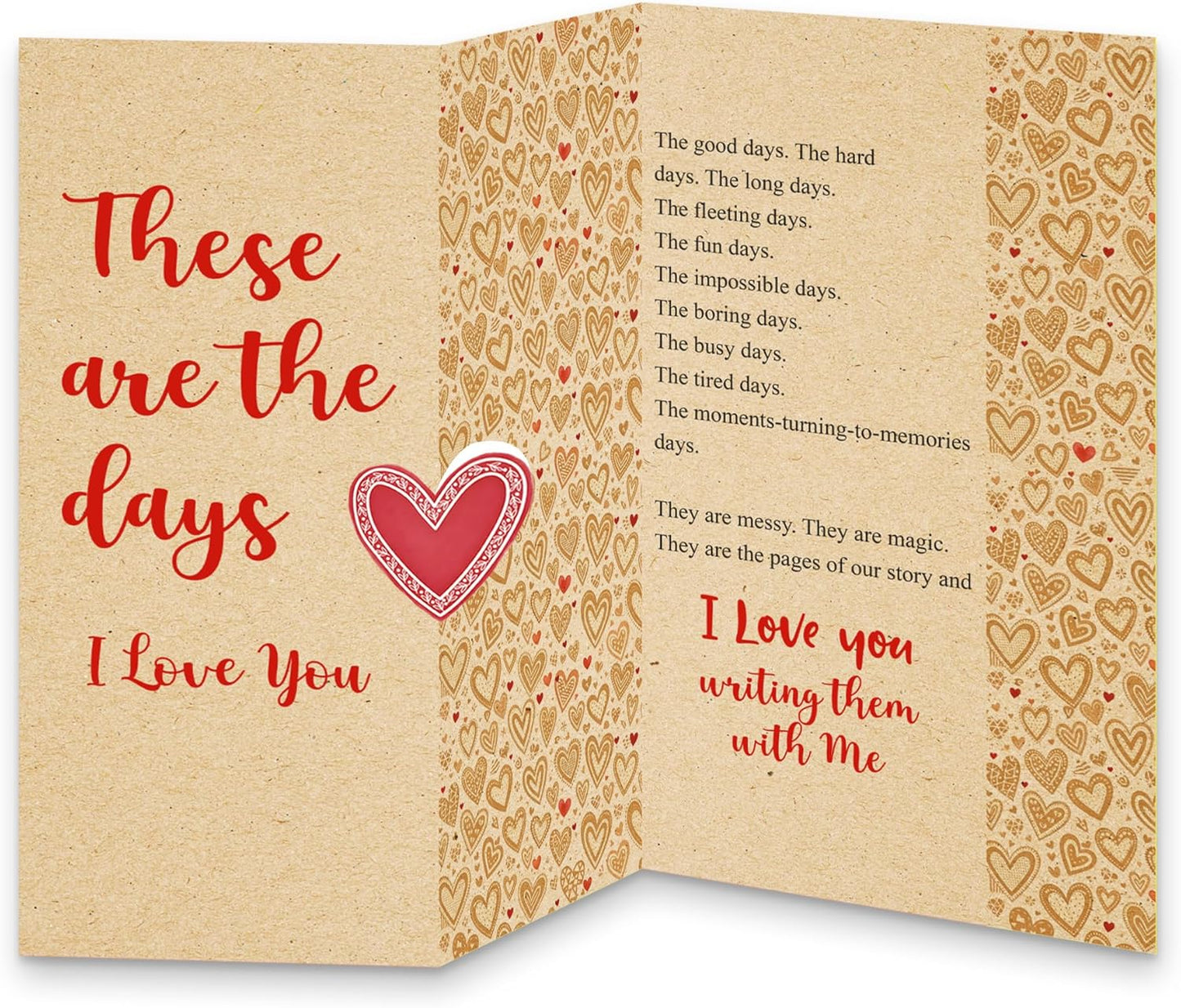 Romantic Valentine¡¯s Day Card with Heart Design, Greeting Card for Couples, Husband, Wife, Boyfriend, or Girlfriend
