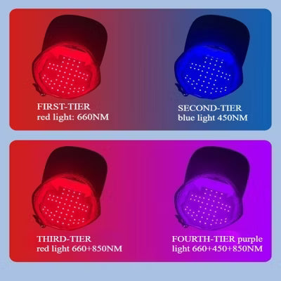 Morfone 56-LED Red Light Therapy Cap - Portable Red Light Hair Growth Cap for Home or Travel Use(Black)