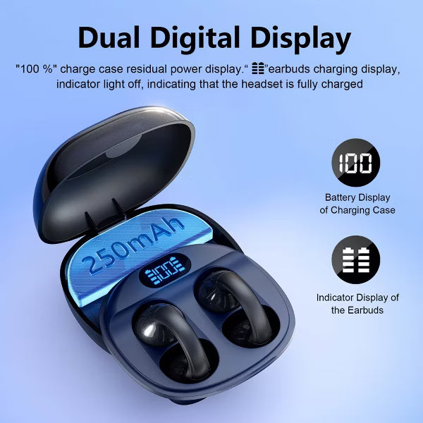 VEAT00L Wireless Earbuds, Bluetooth Headphones V5.4 Stereo Ear buds with Noise Cancelling Mics, 60H Playback Mini Case with Dual LED Display