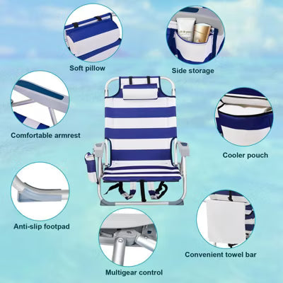 Karl Home Short Oxford Cloth Aluminum Beach Chair