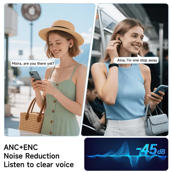 VEATOOL G01 Wireless Earbuds with Intuitive Touch Control, Hybrid ANC+ENC Noise Cancellation, 48H Immersive Deep Bass, IPX6 Waterproof, 6 EQ Modes