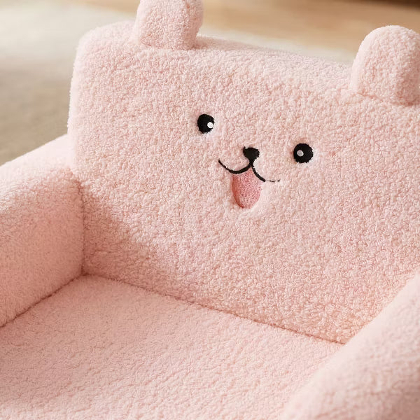 TODECARE 2-in-1 Toddler Sofa Chair – Foldable Baby Couch & Flip-Open Sofa Bed for Playroom, Pink