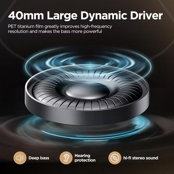 VEATOOL Mini Go Retro On-Ear Headphones – 100H, BT5.4, ANC, LDAC Hi-Res, Lightweight, 70s/80s Silver