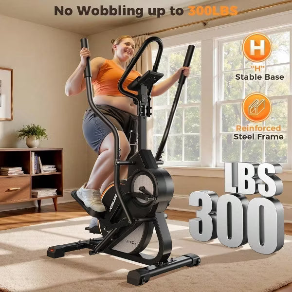 FED FITNESS 3-in-1 Elliptical Machine for Home Use,Pro Cardio Climber Stepping Elliptical Machine,16 Levels Resistance, Support Kinomap/Fed APP