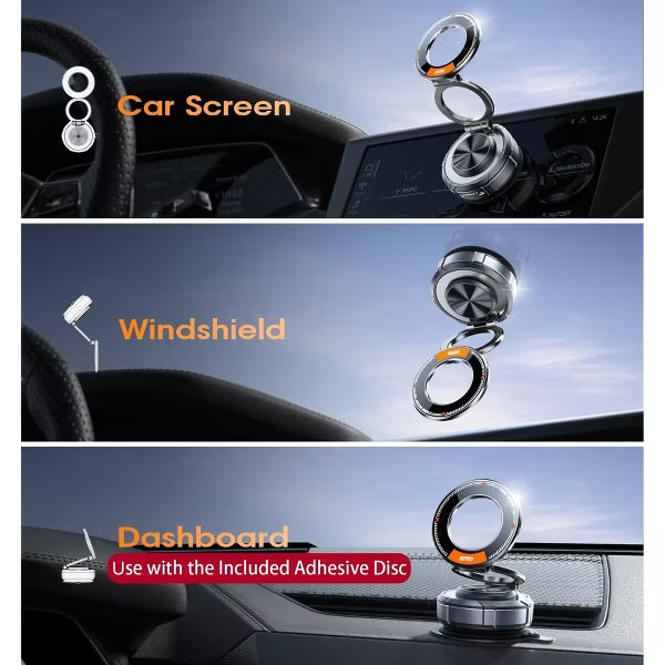 MagSafe Car Mount, Suction Cup Phone Holder, 360° Zinc Alloy Vacuum Car Holder, 98 LBS Strong for iPhone 17 16 15 14 13 Android
