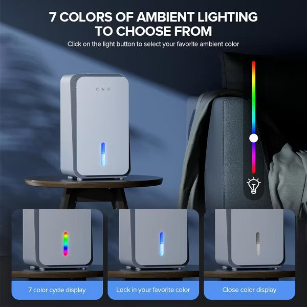 Teendow Portable Dehumidifier for Home with 1000 Sq.Ft Dehumidifier with Auto Shut-Off,7-Color Light,Sleep Mode&Timer for Bedroom,Bathroom,Basement