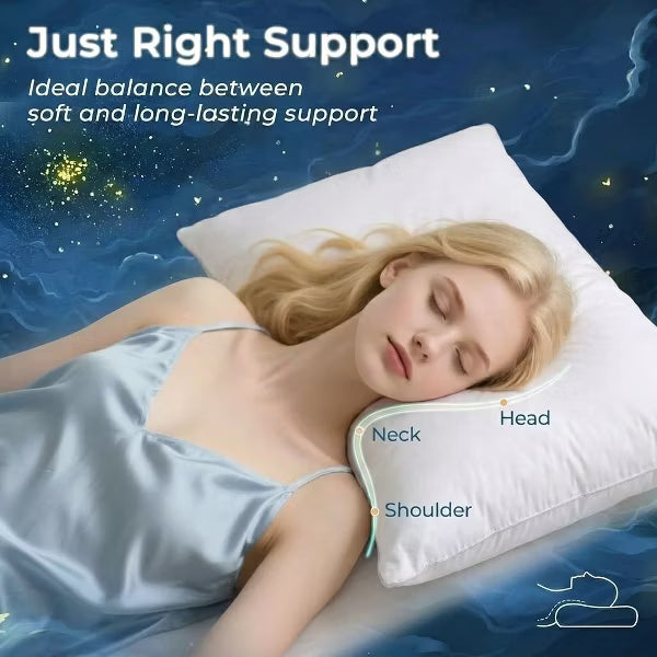 Bed Pillows,Cooling Pillows Standard Size Set of 2,Memory Foam Bed Pillows for Sleeping,Pillows for Back & Side Sleepers Queen Size Pillows