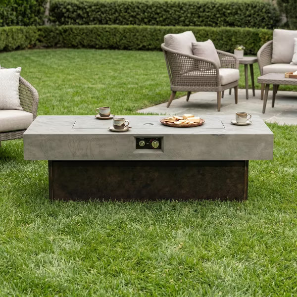 Tabletop Propane Fire Pits, 55 x 23 in, 50,000 BTU outdoor firepit table, Suitable for Outdoor, Patio, Balcony, three height options