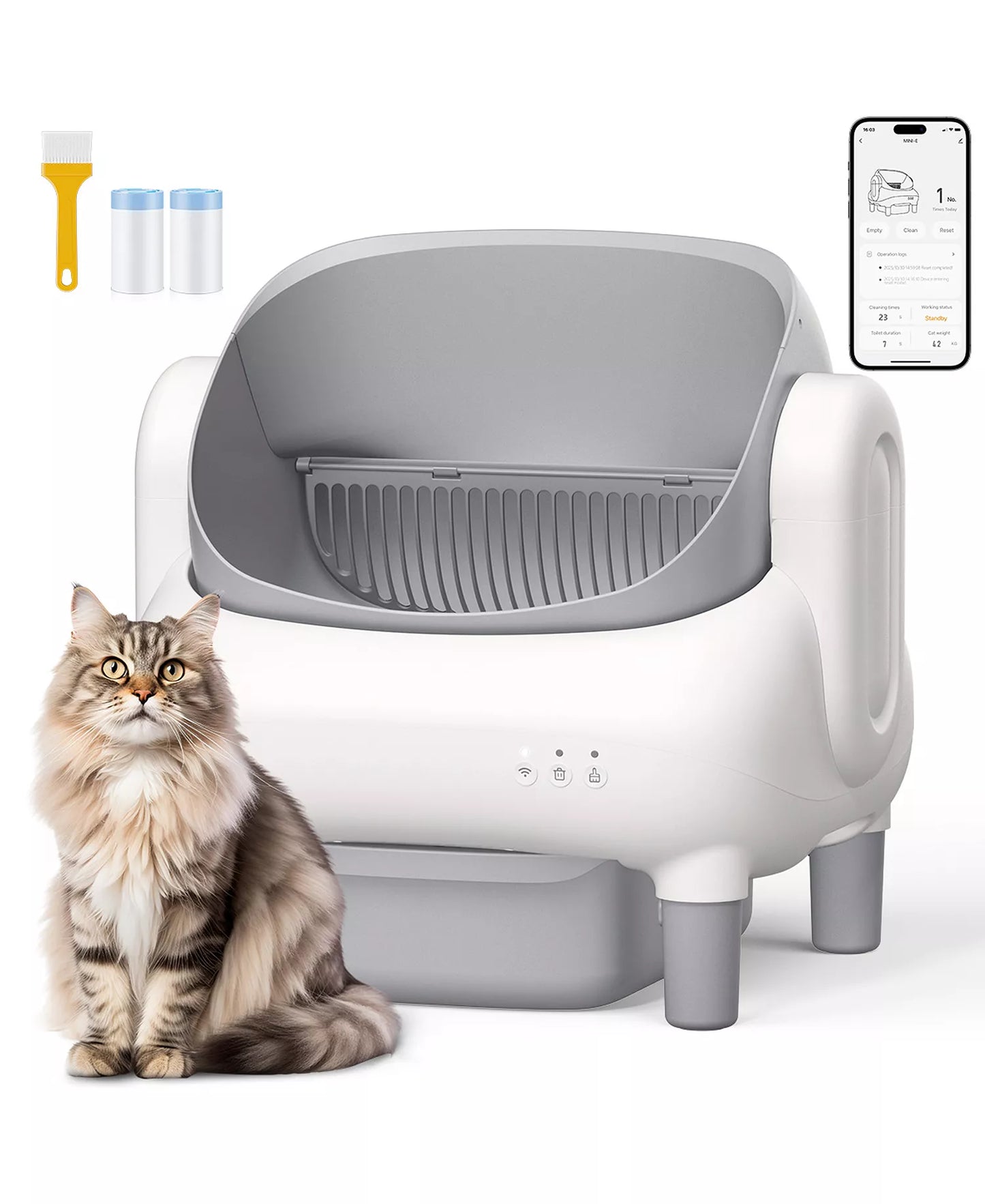Cumridge Self-Cleaning Cat Litter Box with App & Large Waste Bin