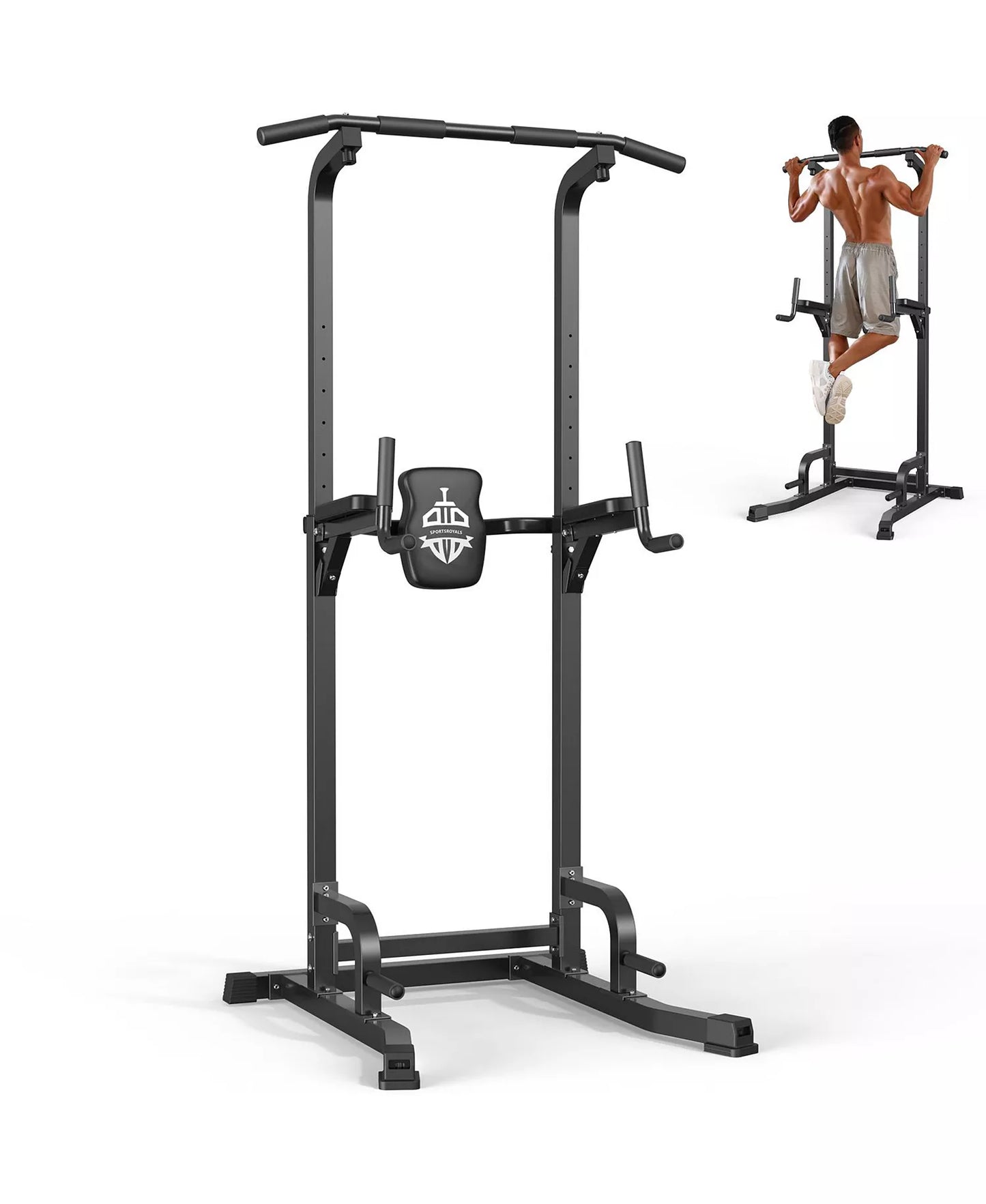 400LBS Power Tower, 10-in-1 Adjustable Pull Up Dip Station, Multi-Function Home Gym Strength Training Equipment