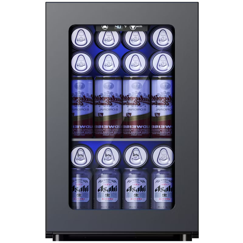Simzlife 24Cans 0.6 cu. ft. Mini Fridge Cooler, Portable Beverage Refrigerator with Glass Door, Black