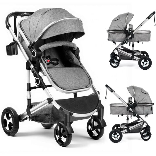 Cozi 2 Convertible Baby Stroller, Folding High Landscape Design with Adjustable Canopy and Diaper Bag