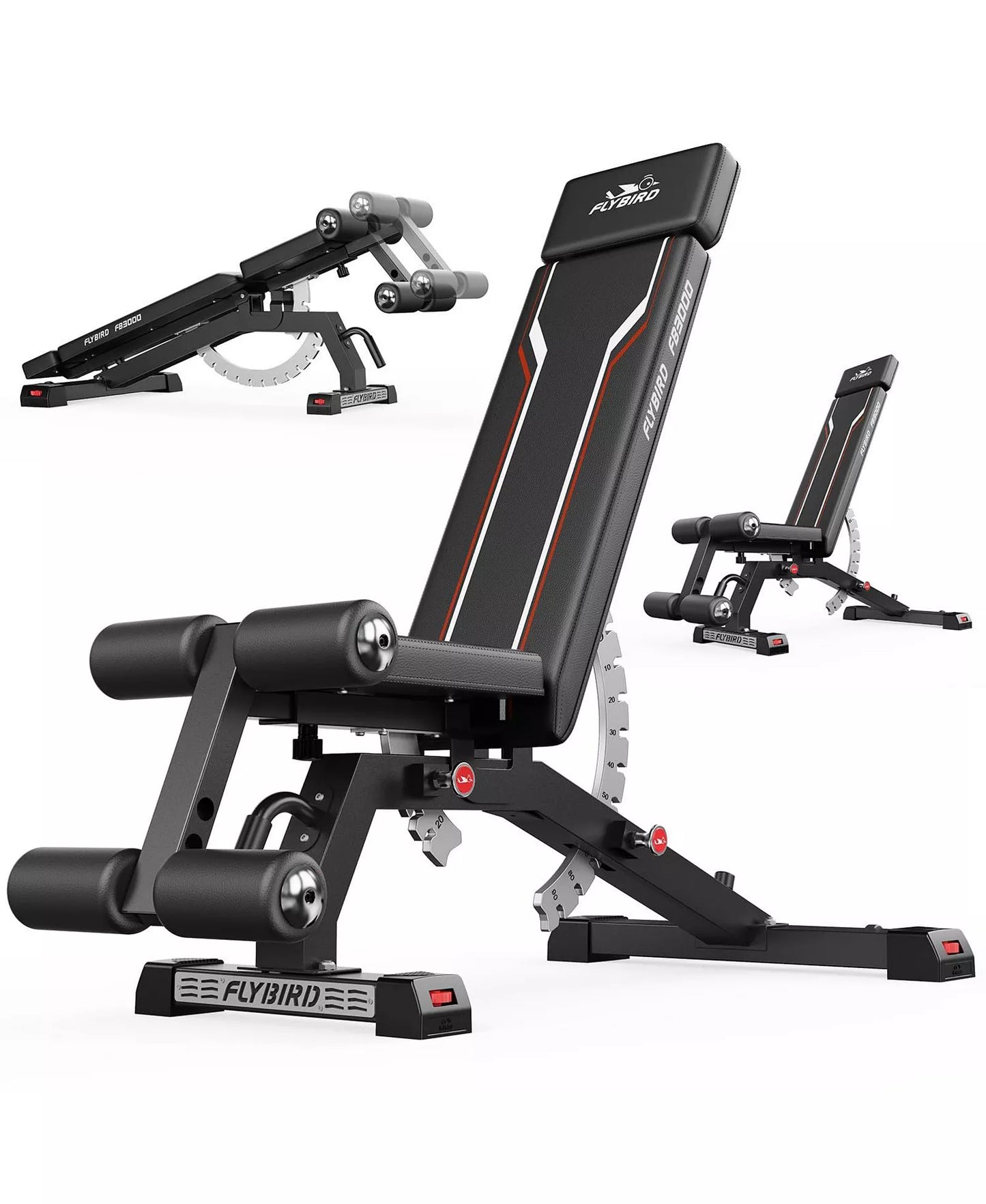 Adjustable Weight Bench 1200LBS, Incline Flat Decline Bench for Home Gym, Full Body Strength Training