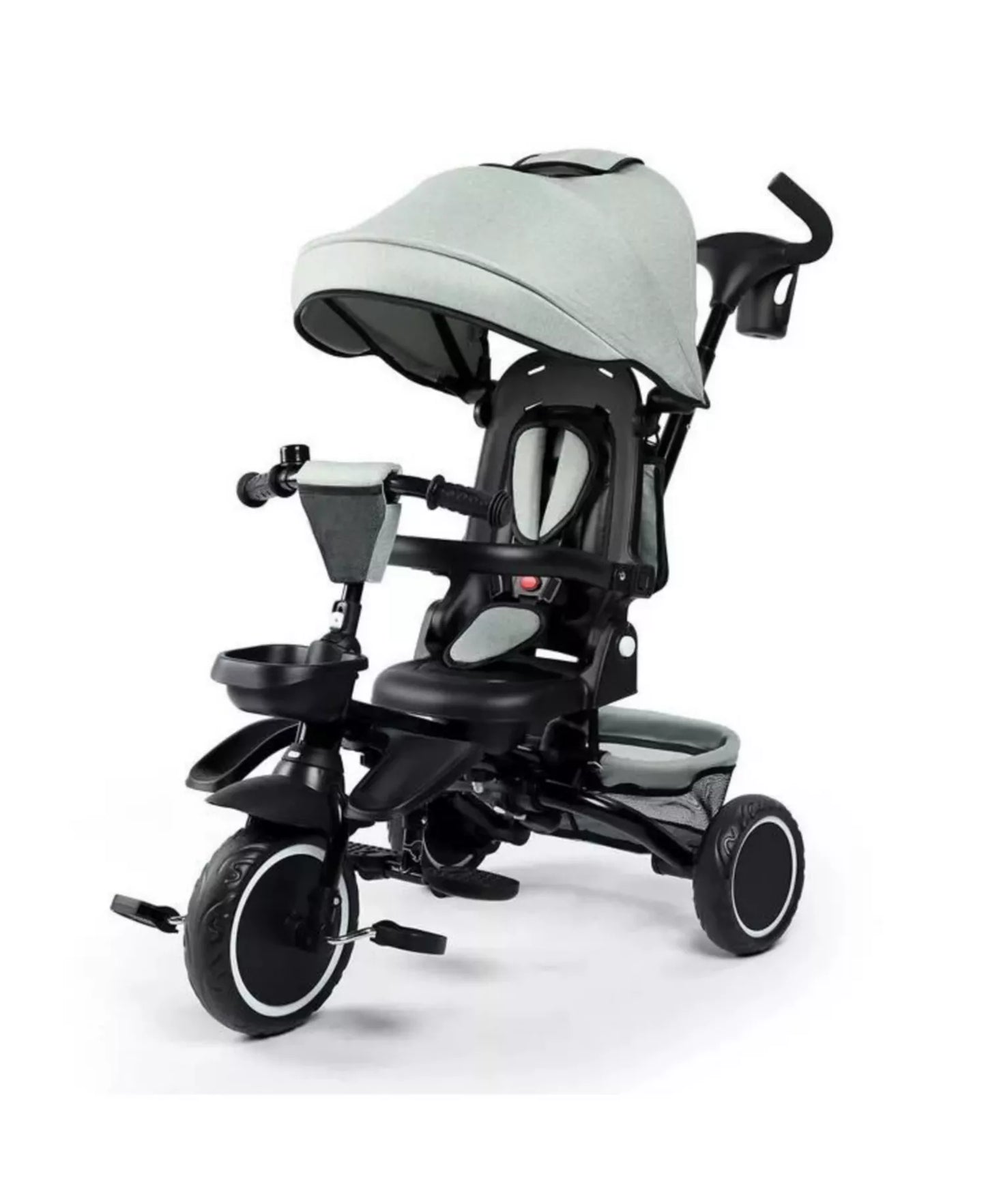 8-in-1 Kids Tricycle with Adjustable Push Handle, Canopy and Storage