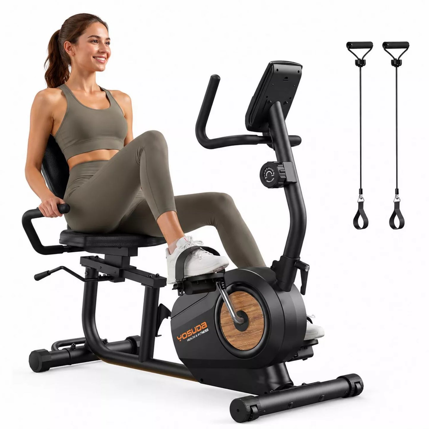 Smart Recumbent Exercise Bike Pro with APP, 350LB Capacity, 16-Level Magnetic Resistance, LCD Monitor and Pulse Sensors