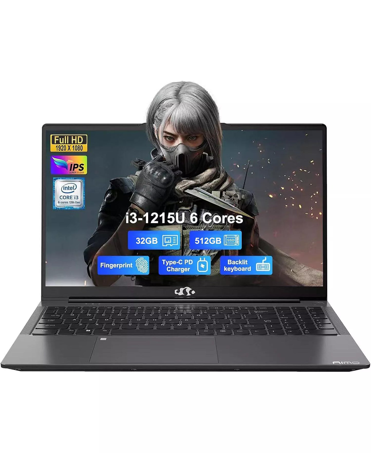 15.6" IPS FHD-Laptop Intel 6 Cores i3-1215U 32GB RAM 512GB SSD 4.4GHz