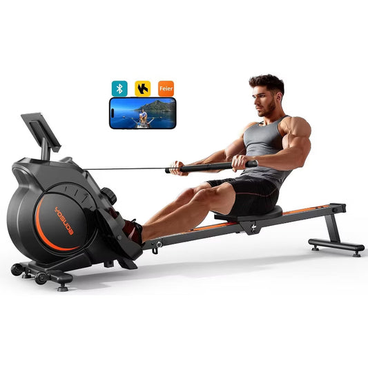 YOSUDA Plus Model Magnetic Rowing Machine for Home-Rower Machine Use with Bluetooth, App Supported, LCD Monitor, and Comfortable Seat Cushion