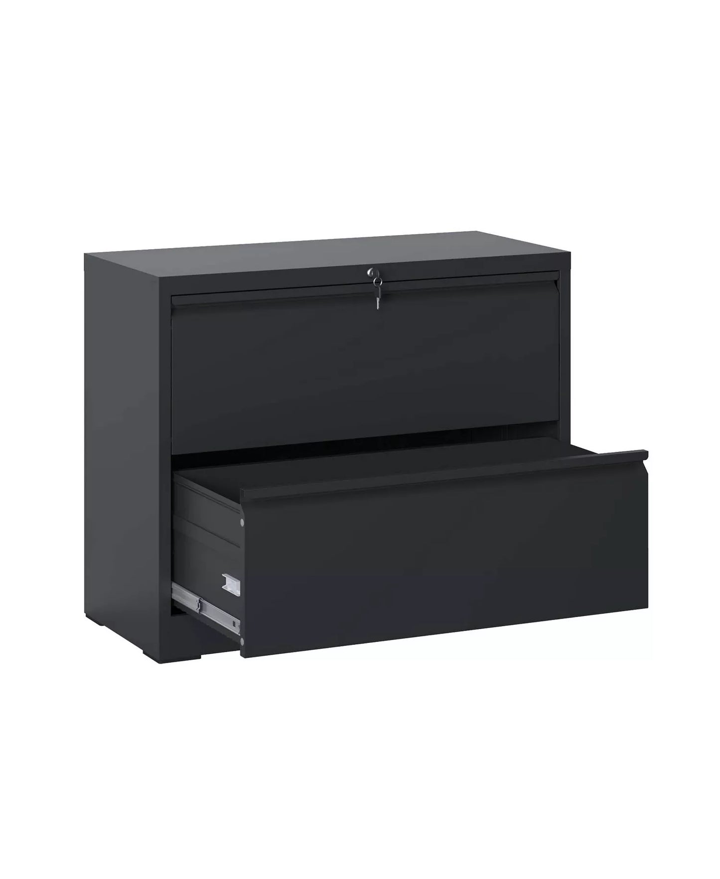 35" Lateral File Cabinet - 2 Drawer Metal Locking Storage for Legal and Letter Files