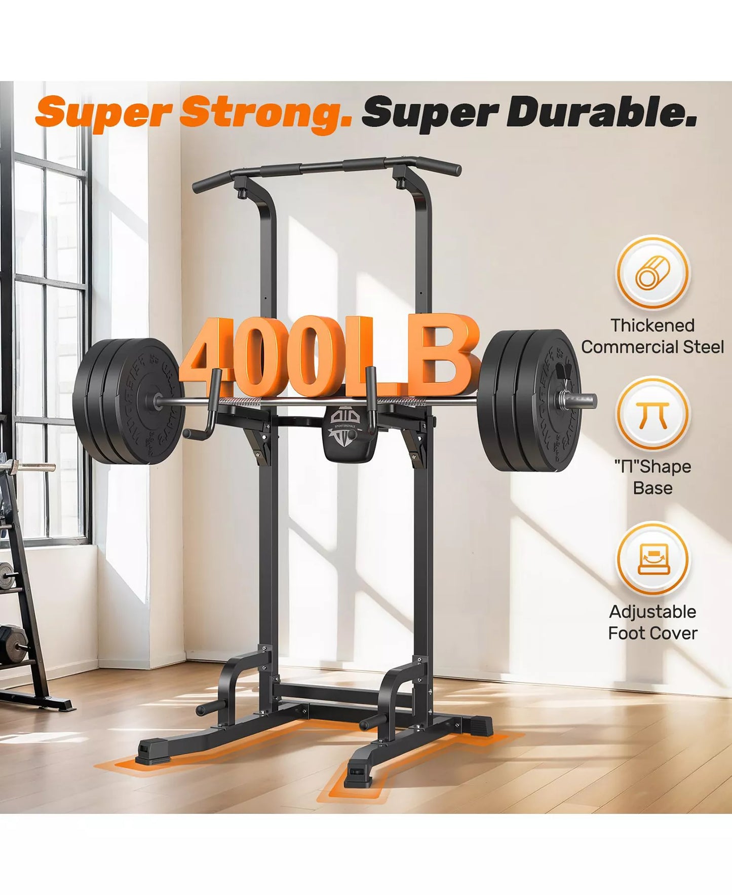 400LBS Power Tower, 10-in-1 Adjustable Pull Up Dip Station, Multi-Function Home Gym Strength Training Equipment
