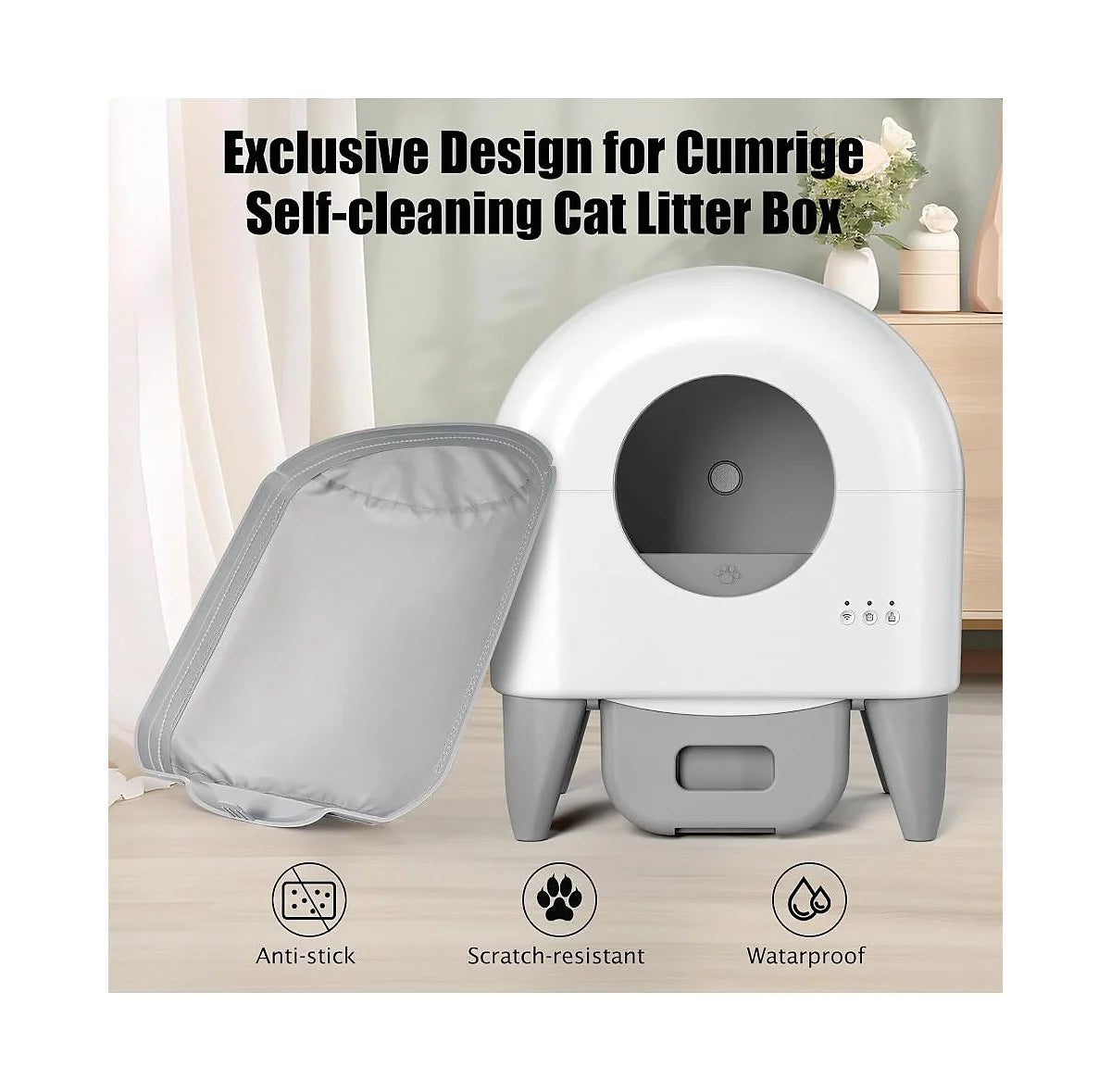 Cumrige Self Cleaning Litter Box Waterproof Pad-(Two Pack)