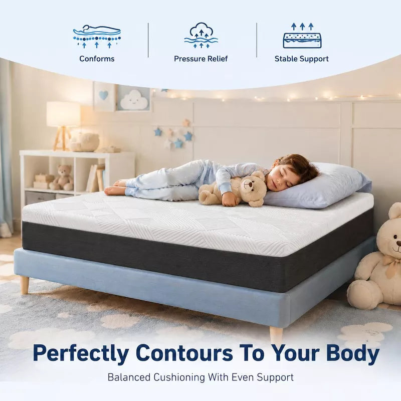 Wuleitex 12 inch Queen Gel memory sponge mattress, medium hardness, quiet sleep every day , mattress in a box