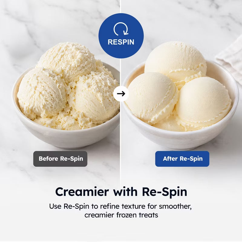 Simzlife Ice Cream Maker 1qt, 8 One-Touch Programs with Re-Spin for Gelato, Yogurt & Sorbet, 2 Tritan BPA-Free Cups, Black