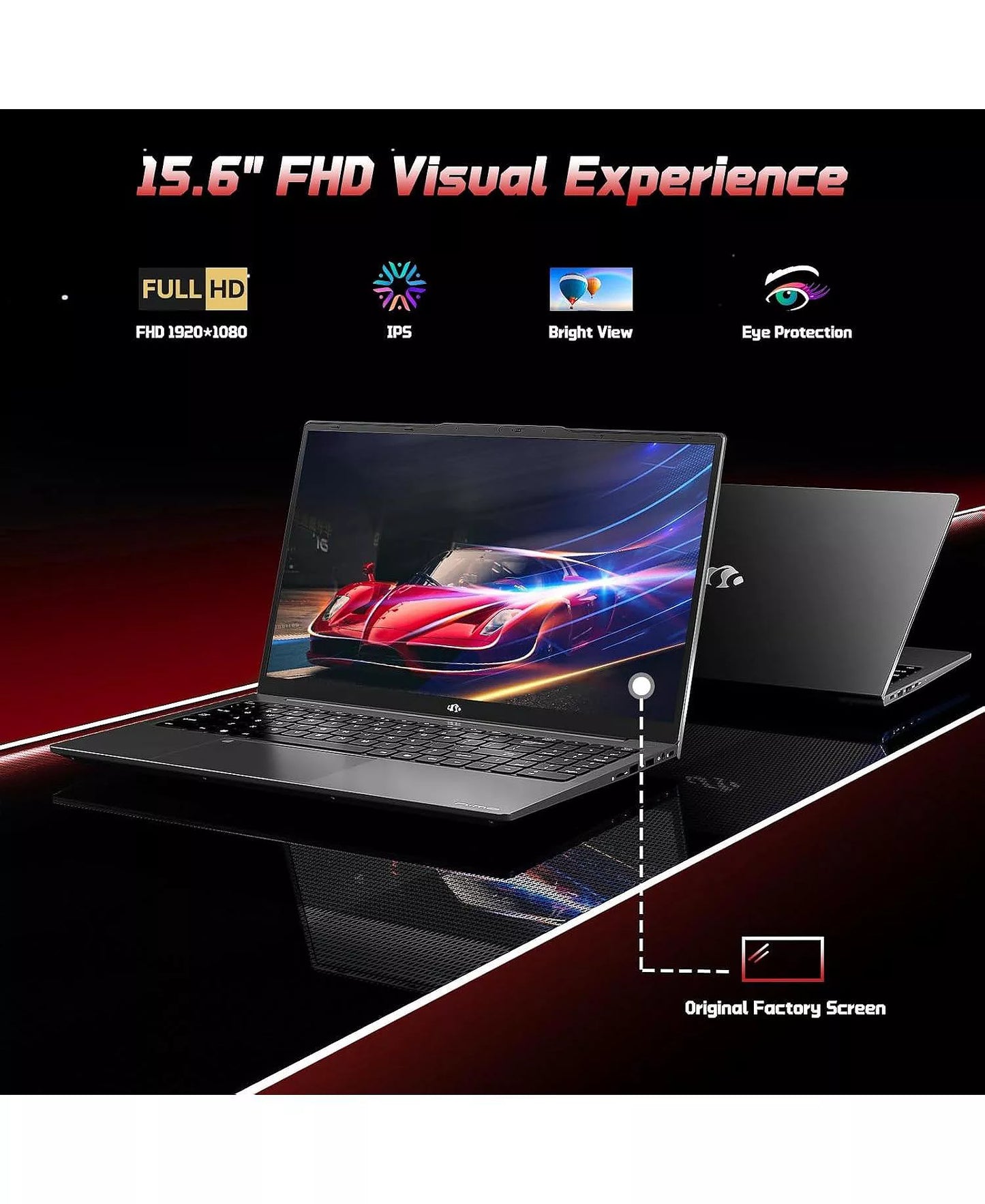 15.6" FHD IPS Student Laptop 16GB RAM 1TB SSD, 4 Cores 13th Gen Intel N150 3.6GHz Fingerprint Wi-Fi 6