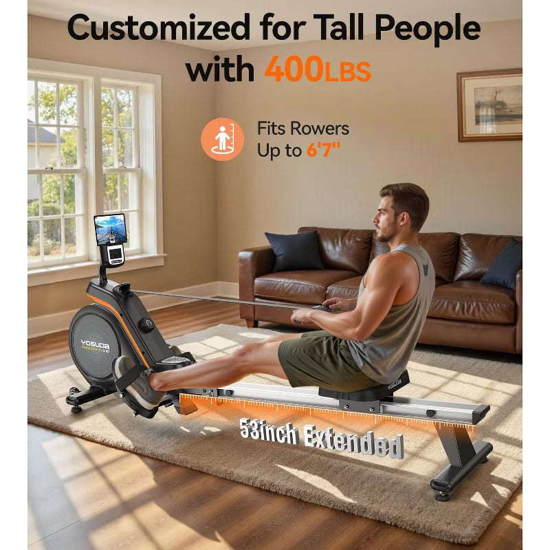 YOSUDA Magnetic Rowing Machine 350 lbs Weight Capacity - Foldable Rower for Home Use with LCD Monaitor,Tablet Holder and Comfortable Seat Cushion