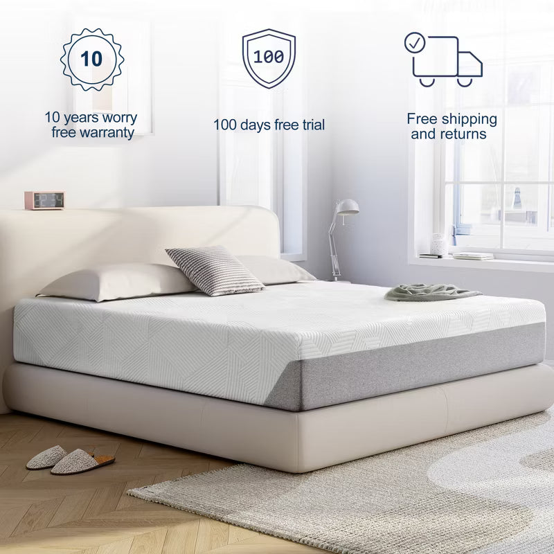 Wuleitex 14" Queen Medium Memory Foam Mattress, Quiet and Non-Disturbing for a Comfortable Night's Sleep