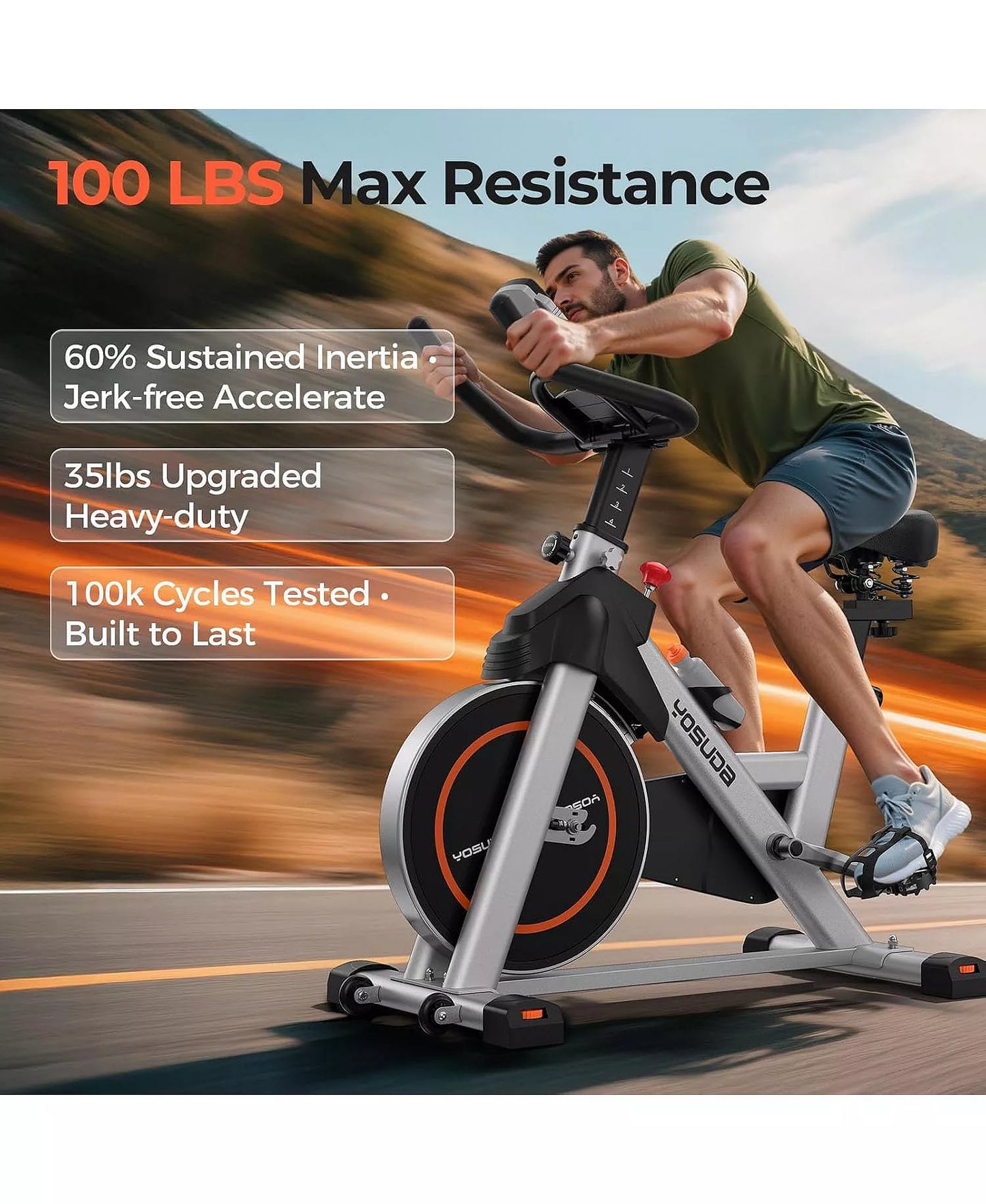 Magnetic 2.0 Premium Exercise Bike, Ultra-Quiet Strong Magnetic Resistance, 300lb Capacity, Smooth Stationary Bike for Home