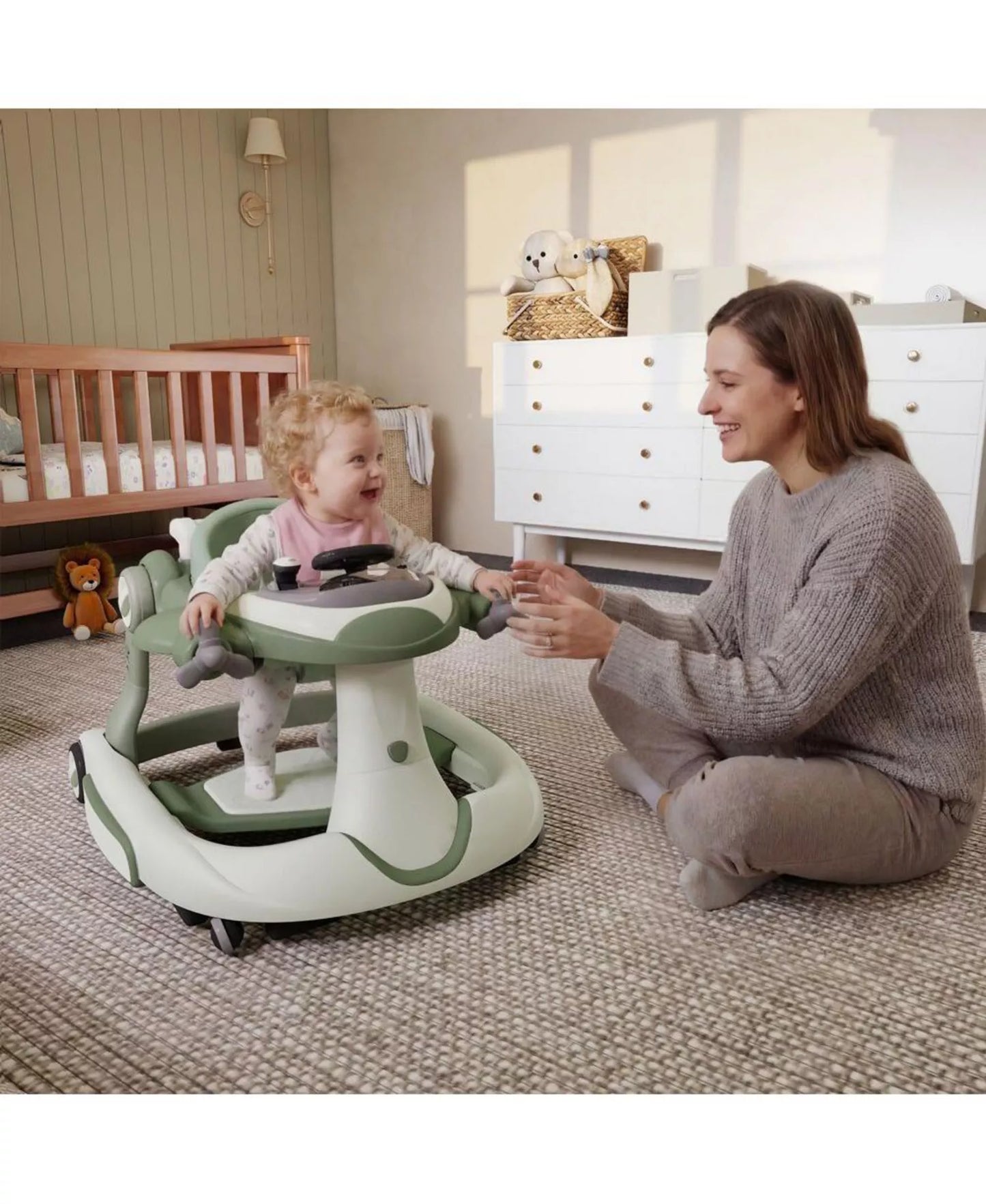 Convertible Baby Activity Walker with Adjustable Height, Foldable Design and Interactive Play Features