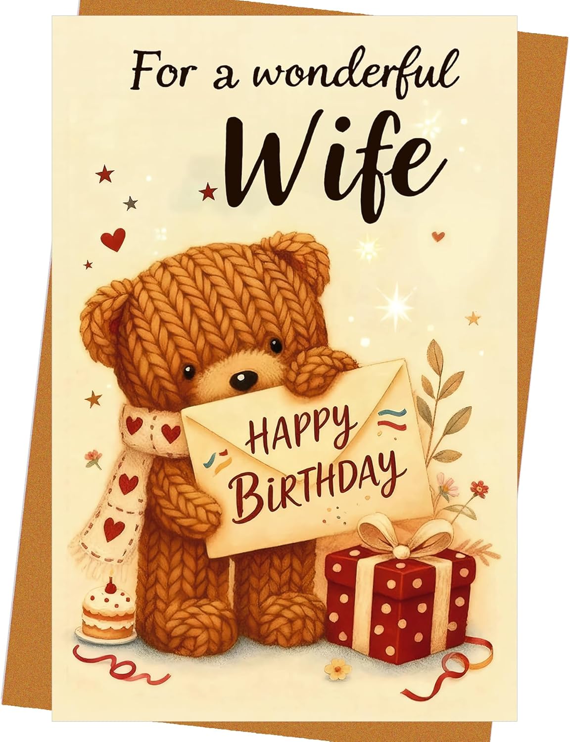 Birthday Card for Wife | Heartfelt Message | From Husband | Gift Card with Envelope