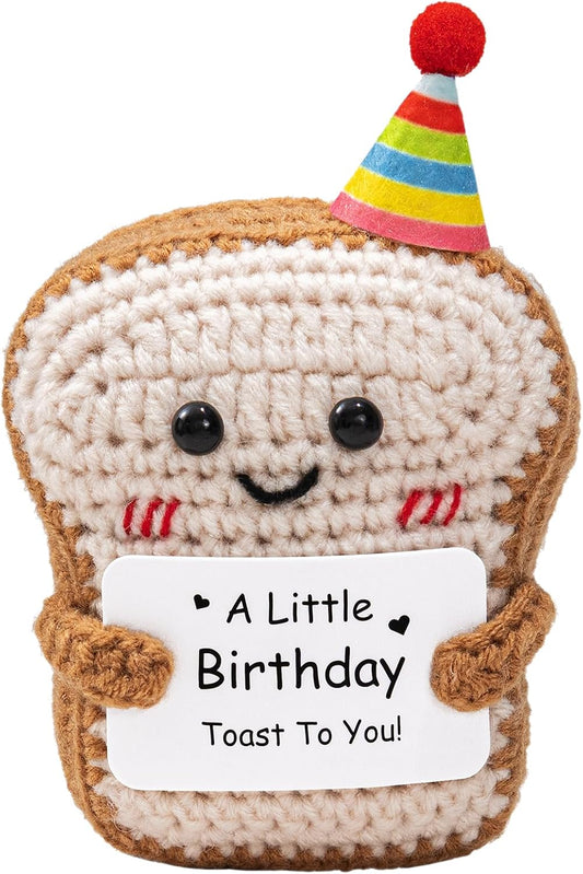 Crisky Crochet Funny Birthday Gifts for Women, Cute Birthday Card for Women Bday Party Decorations, Her, Him, Men, Teen Girls, Teacher, Sister, Mom, Coworker, Male, Female, Unique Desk Decor
