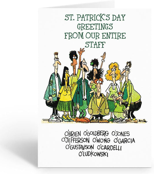 Stonehouse Collection Office Staff St. Patricks Day Greeting Card, Funny St. Patrick's Day Card, Humorous Saint Patty Card, Single Card - Made in the USA