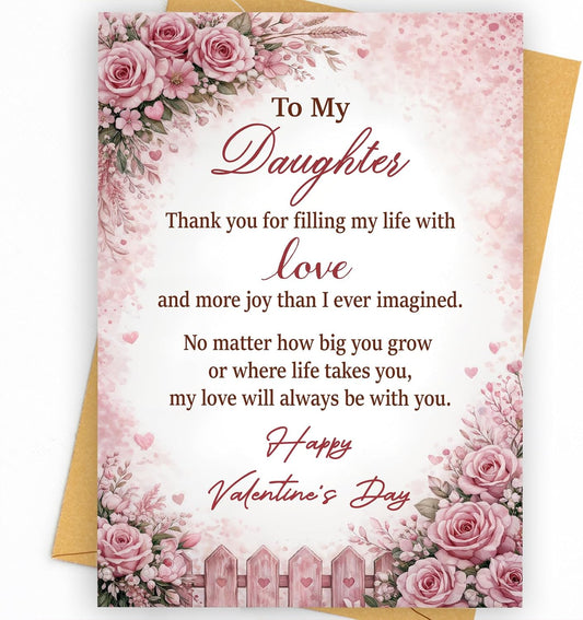 Happy Valentines Day Card Gifts Decorations for Daughter Women, Valentine's Day Cards Gift Decor Ideas Sweetheart Romantic Funny Unique