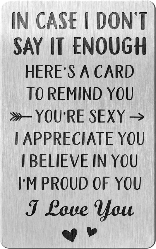 Gifts for Him, Men, Boyfriend, Husband for Anniversary, Valentines, Christmas, Birthday - Birthday, Anniversary Card for Boyfriends, Men, Husbands - Wallet Insert for Boyfriend, Husband, Him