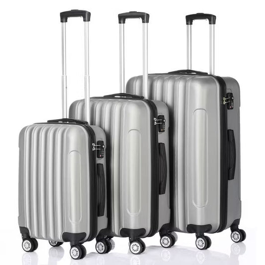 Karl Home 3 Piece Luggage Set Multifunctional Large Capacity Traveling Storage Suitcase Luggage Set Grey