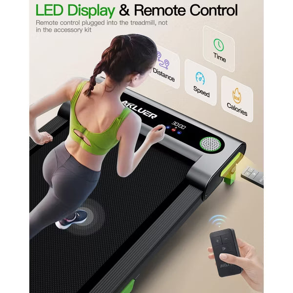 Akluer Walking Pad Treadmill with Incline, 2.5 HP Under Desk Treadmill with Remote, Small Folding Treadmill for Home Office Use