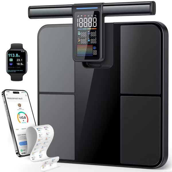 Teendow LVPIMAN Smart Scale for Body Weight and Fat, 57 Body Composition Metrics,BMI, Muscle Mass, 485lbs High Precision,With 5.25"Screen, Bluetooth