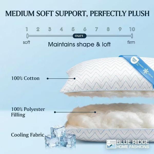 Bed Pillows，Cooling Pillows Standard Size Set of 2,Memory Foam Bed Pillows for Sleeping,Pillows for Back & Side Sleepers Queen Size Pillows