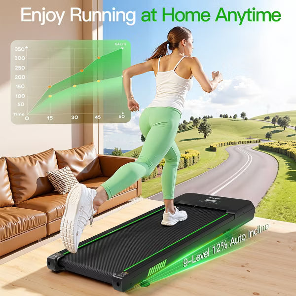 Akluer 12% Auto Incline With Bluetooth Function Walking Pad Treadmill