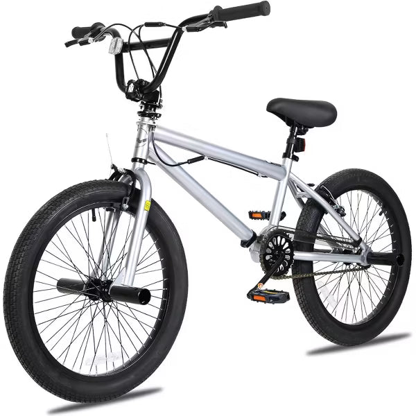 Hykolity 20-Inch Freestyle BMX Bike, Kids Teens Adults 48"–60" Height, Carbon Steel Frame, Black, Ideal for Beginner to Advanced Riders
