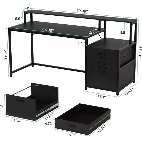Tribesigns 63" Ergonomic Office Desk