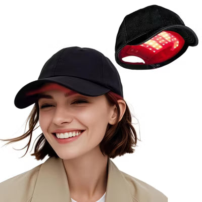 Morfone 56-LED Red Light Therapy Cap - Portable Red Light Hair Growth Cap for Home or Travel Use（Black）